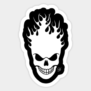 Skull on Fire Sticker